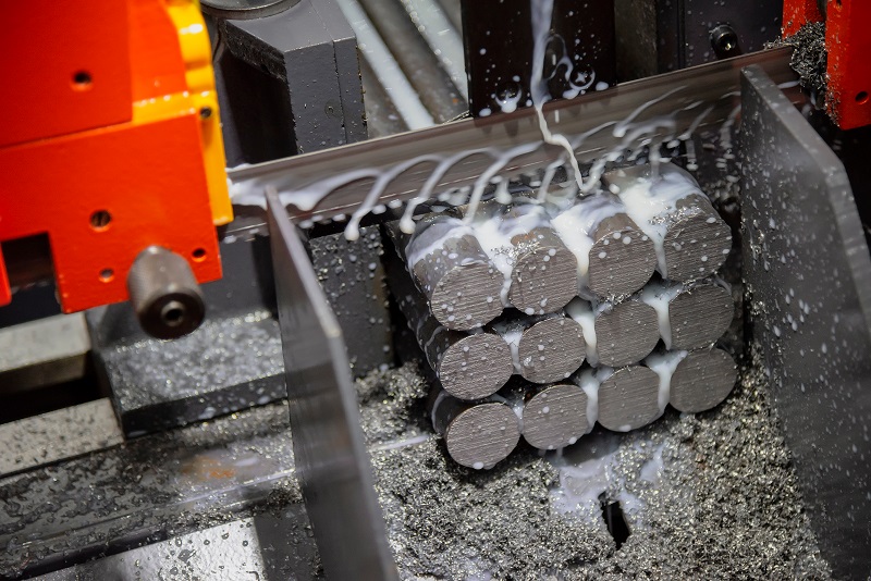 Bandsaw cutting metal