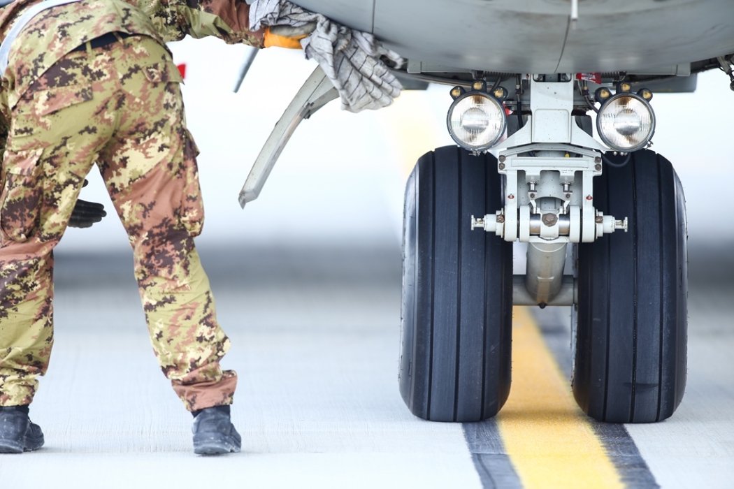 Military cargo plane maintenance